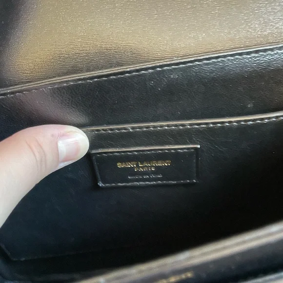 YSL SAINT LAURENT black leather crossbody purse NWT - Picture 10 of 14